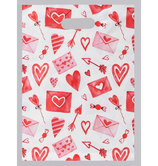 Подарочный пакет  С любовью  - 31 х 40 см.