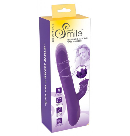 Фиолетовый вибратор-ротатор Thrusting   Rotating - 24,7 см.