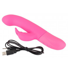 Розовый вибратор-кролик Rechargeable G-Spot Vibe - 23,5 см.