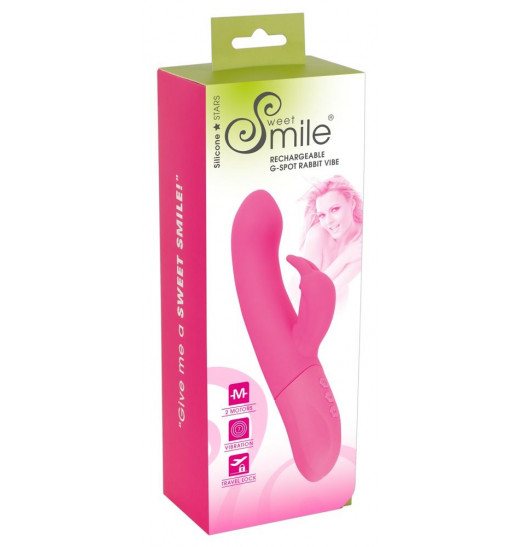 Розовый вибратор-кролик Rechargeable G-Spot Vibe - 23,5 см.