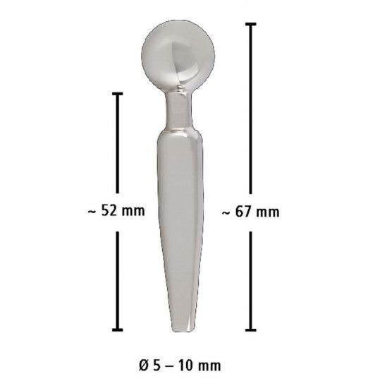 Серебристый уретральный плаг Penisplug Come Thru - 6,7 см.