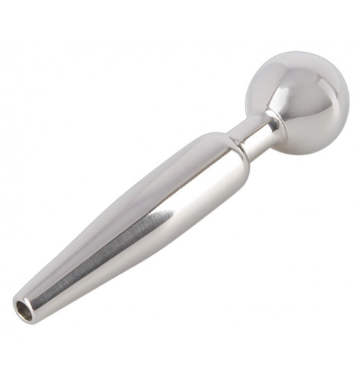 Серебристый уретральный плаг Penisplug Come Thru - 6,7 см.