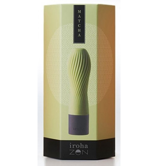 Салатовый рифленый мини-вибратор IROHA ZEN MATCHA - 12,7 см.