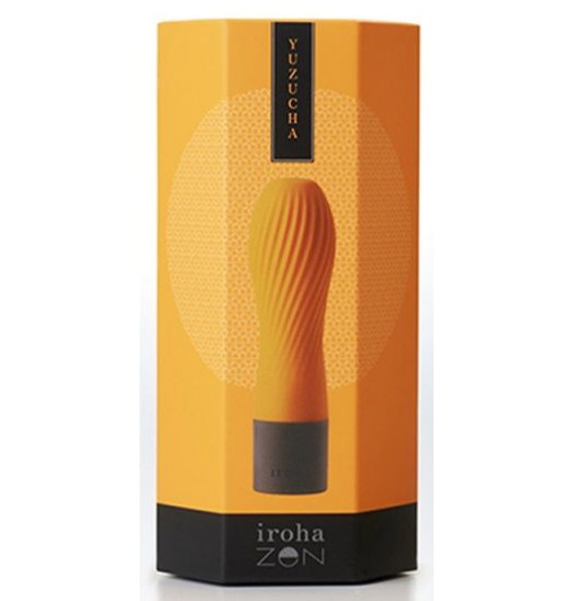 Оранжевый рифленый мини-вибратор IROHA ZEN YUZUCHA - 12,7 см.