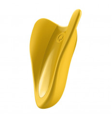 Желтый унисекс вибратор на палец High Fly