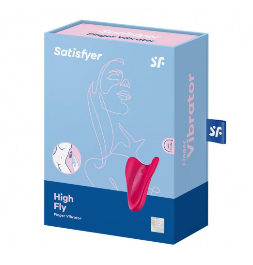 Малиновый унисекс вибратор на палец High Fly