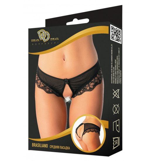 Контактные трусики-бразилиана с кружевными рюшами