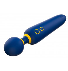 Синий вибромассажер с круглой головкой Romp Flip - 23 см.