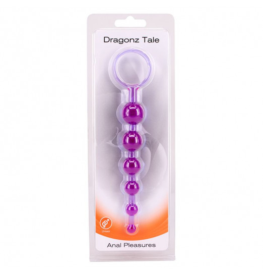 Фиолетовая анальная цепочка DRAGONZ TALE ANAL - 20 см.
