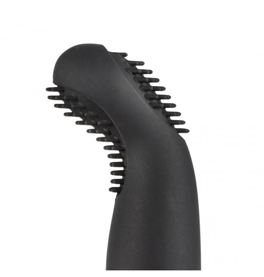 Черный вибростимулятор Beaded Buddy - 15 см. Черный вибростимулятор Beaded Buddy - 15 см.