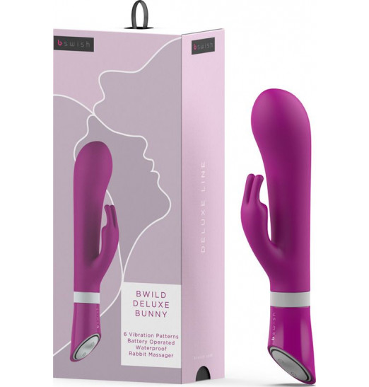 Ярко-розовый вибратор-кролик Bwild Deluxe Bunny - 19,3 см.
