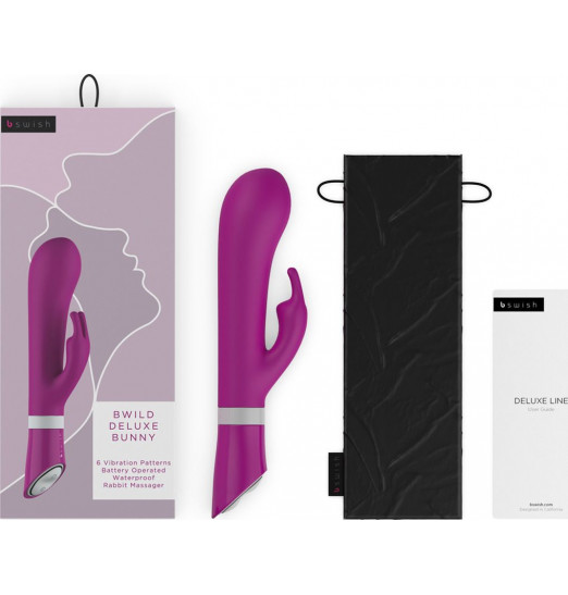 Ярко-розовый вибратор-кролик Bwild Deluxe Bunny - 19,3 см.