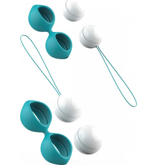 Бело-голубые вагинальные шарики Bfit Classic Бело-голубые вагинальные шарики Bfit Classic