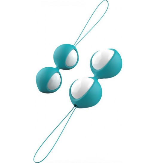 Бело-голубые вагинальные шарики Bfit Classic Бело-голубые вагинальные шарики Bfit Classic