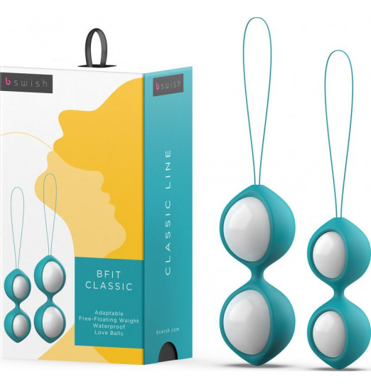 Бело-голубые вагинальные шарики Bfit Classic Бело-голубые вагинальные шарики Bfit Classic