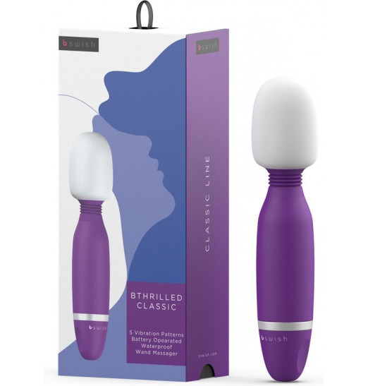 Фиолетовый жезловый вибростимулятор Bthrilled Classic - 20 см.