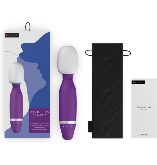 Фиолетовый жезловый вибростимулятор Bthrilled Classic - 20 см.
