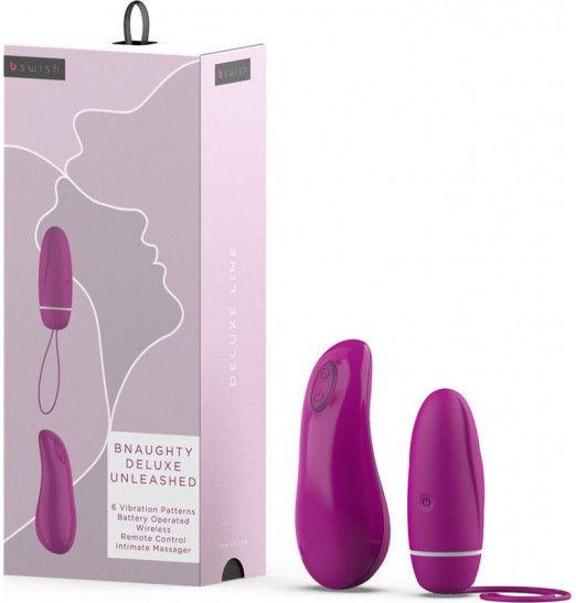 Ярко-розовое виброяйцо с пультом ДУ Bnaughty Deluxe Unleashed
