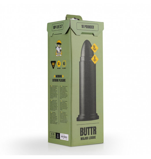 Черный анальный фаллоимитатор 10 Pounder Dildo - 25,6 см.