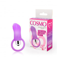 Лиловый вибростимулятор Cosmo с петелькой