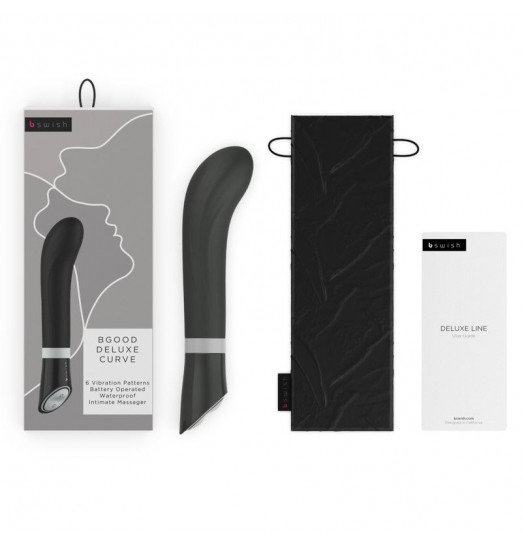 Черный G-стимулятор с вибрацией Bgood Deluxe Curve - 19,3 см.