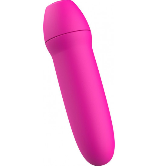 Ярко-розовая рельефная вибропуля Bmine Basic Reflex - 7,6 см.