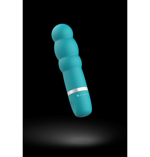 Бирюзовый рельефный мини-вибратор Bcute Classic Pearl - 10 см.