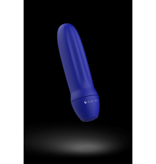 Синяя рельефная вибропуля Bmine Basic Reflex - 7,6 см.