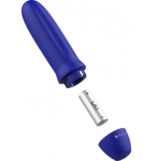 Синяя рельефная вибропуля Bmine Basic Reflex - 7,6 см.