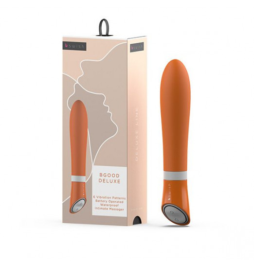 Оранжевый вибратор Bgood Deluxe - 18 см.