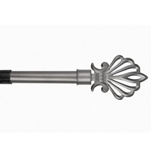 Черная многохвостая плеть с витой ручкой - 63 см.