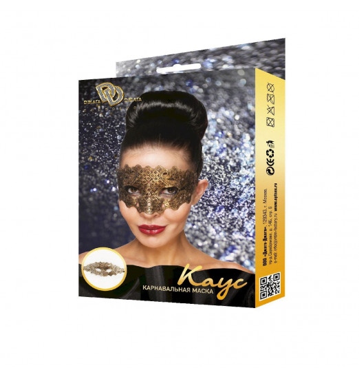 Золотистая карнавальная маска  Каус