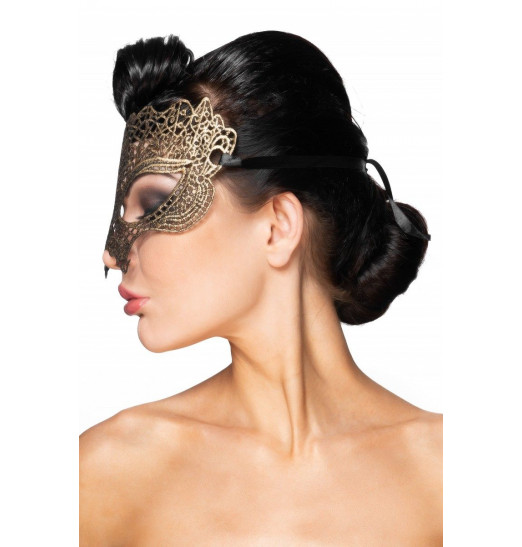 Золотистая карнавальная маска  Мира