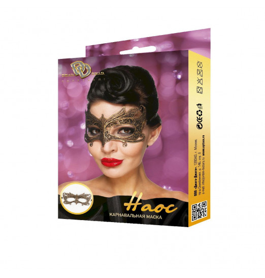 Золотистая карнавальная маска  Наос
