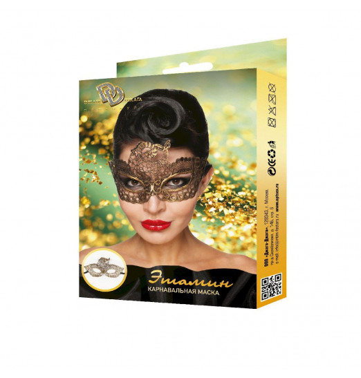 Золотистая карнавальная маска Этамин Золотистая карнавальная маска Этамин