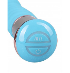 Голубой спиралевидный вибратор - 21 см.