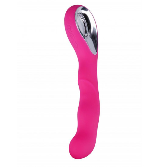 Ярко-розовый ребристый вибромассажер точки G - 20 см. Ярко-розовый ребристый вибромассажер точки G - 20 см.