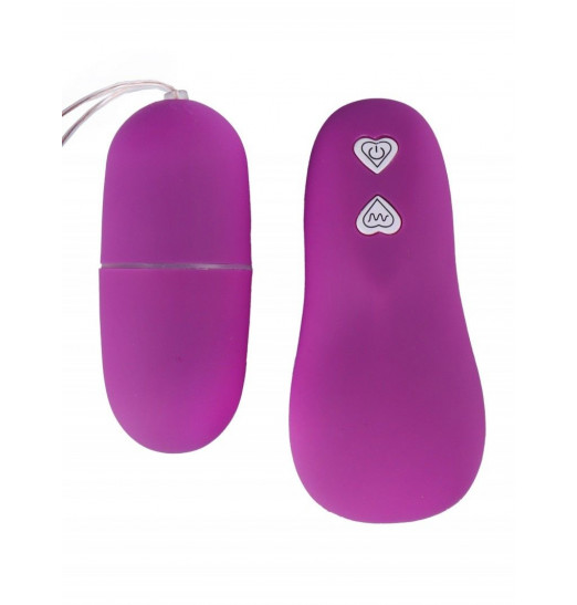 Фиолетовое гладкое виброяйцо с пультом ДУ