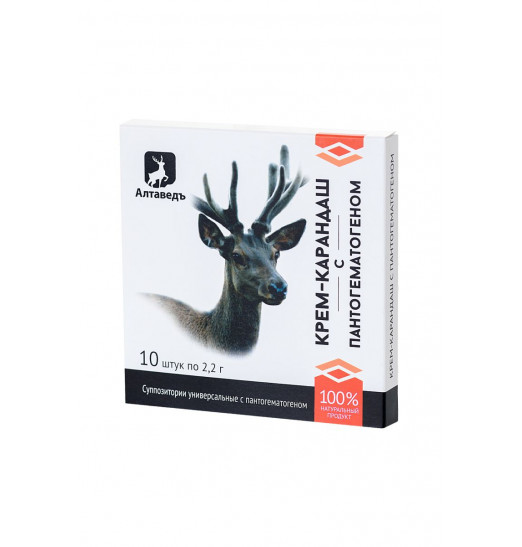 Крем-карандаш с пантогематогеном - 10 суппозиториев