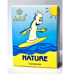Классические презервативы AMOR Nature  Яркая линия  - 3 шт.