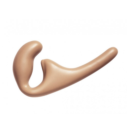 Бежевый безремневой страпон Seduction - 20,5 см.