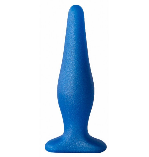 Синий конический анальный плаг - 14 см.