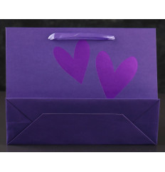 Бумажный пакет «Сияющие сердца» - 18 х 23 см.