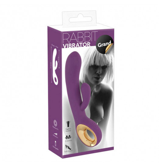 Фиолетовый вибростимулятор-кролик Rabbit Grand - 23,8 см. Фиолетовый вибростимулятор-кролик Rabbit Grand - 23,8 см.