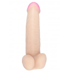 Телесный фаллоимитатор-реалистик на присоске - 20,5 см.
