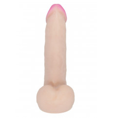 Телесный фаллоимитатор-реалистик на присоске - 18,6 см.