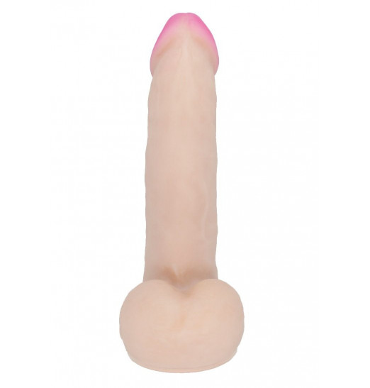 Телесный фаллоимитатор-реалистик на присоске - 18,6 см.