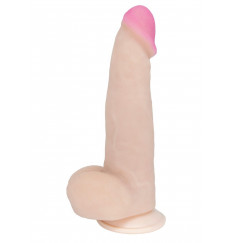 Телесный фаллоимитатор-реалистик на присоске - 18,6 см.