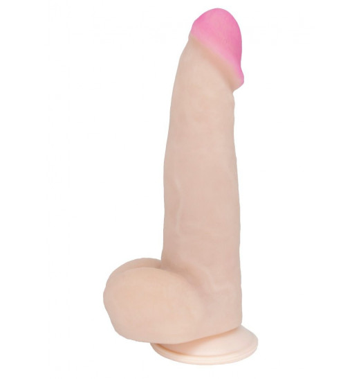 Телесный фаллоимитатор-реалистик на присоске - 18,6 см.