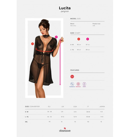 Оригинальный пеньюар Lucita с цветочным орнаментом